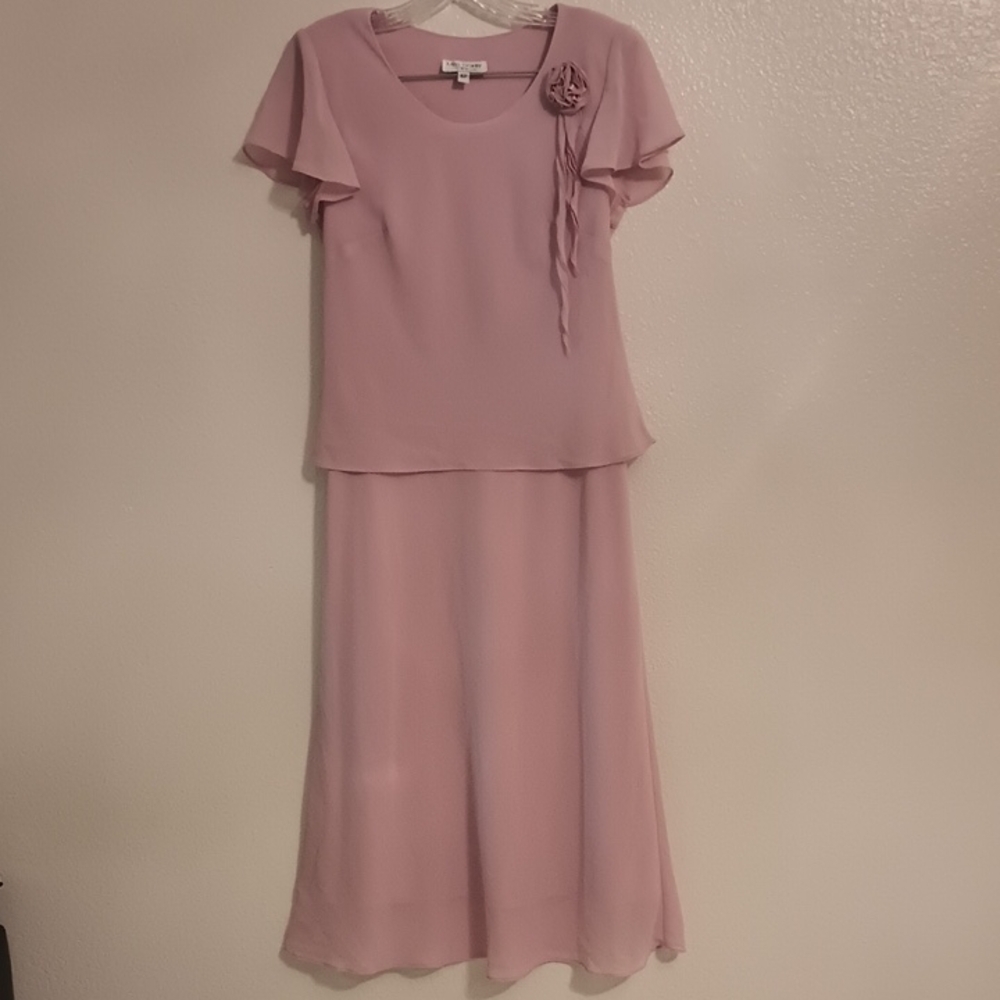Elegant Pink Two-Piece Dress Size 6P